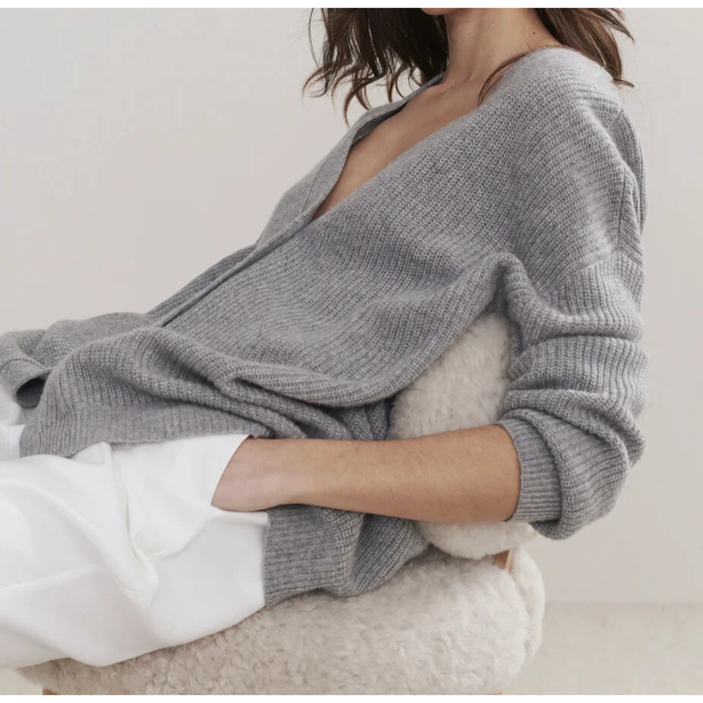 Jenni Kayne Cashmere Cocoon Cardigan Heather Grey Women’s Plus Size 1X Oversized - Picture 3 of 16